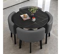 Ensemble de chaises de table rondes nordiques, PAKMEZ pour bureau, club, thé, dessert, meubles gris foncé