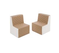 Ensemble de meubles eko en cuir matelassé : 2xfootrest Ensemble de meubles eko leather quilted : 2x fauteuil (couleur : blanc, cappuccino)