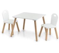 Ensemble de chaises et table pour enfants Unyqoos® au design scandinave : table + 2 chaises, en MDF et en bois de pin, compact, stable et facile à entretenir, idéal pour les chambres de jeu et les cha