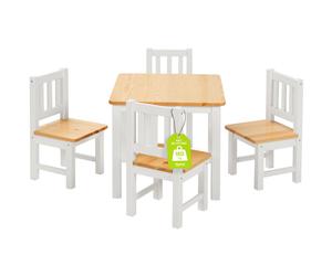 Ensemble de chaises pour enfants Amy - 4 petites chaises blanc naturel (BY)