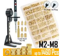 Ensemble de chaleur, outil de presse à insérer, pointe de fer à souder électrique M2 M3 M4 M5 M6 M8, filetage en laiton, écrou, Kit intégré pour l'impression 3d Insert Tool 1pcs