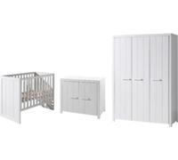 Ensemble de chambre de bébé Erik - Armoire deux portes, commode, table à langer & lit bébé - MDF/blanc