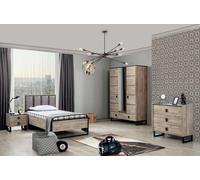 Ensemble de chambre d'enfant Lit d'enfant Table de nuit Armoire Commode Chambre à coucher Nouveau