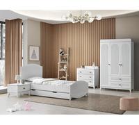 Ensemble de chambre d'enfant Lit Table de nuit Commode Armoire Bureau 5pcs.