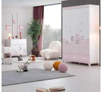 \Ensemble de chambre d'enfant Multicolore Armoire Complète Commode Lumineux 2pcs Nouveau