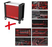 Ensemble de chariots d'atelier Performanceplus P25 avec 510 outils pour 7 tiroirs