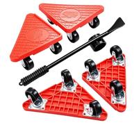 Ensemble de Chariots de déménagement Robustes de 600 kg avec Rotation à 360 | Roulettes en PVC à 3 roues avec bras de levage auxiliaire de 8 cm pour carrelage réfrigérateur lave-linge canapé armoire