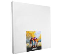 Ensemble de châssis en 1 pièce de 40 x 40 cm - Toile d'art blanche en polyester à peindre, prête à l'emploi, convient pour les peintures acryliques ou les peintures textiles, fournitures de projet de