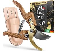 Ensemble de ciseaux à dérivation avec une largeur de coupe de 210 mm, étui de ceinture, édition Black Forest, idée cadeau, coupe précise avec protection anti-brûlure, titanisé, manche ergonomique