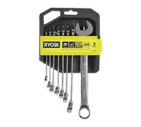 RYOBI - Jeu de 8 Clés Mixtes - RHWR8PC - 8 à 19mm, Rangement LINK, Oeil et Fourche