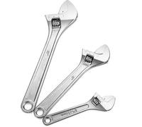 Ensemble de clés à molette réglables Ibenzoa®, 3 pièces, en acier chrome-vanadium, avec une large ouverture des mâchoires, 6", 8", 10", idéal pour les ateliers et les bricoleurs