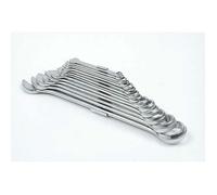 Ensemble de clés plates à œil - VOREL - 6-32 mm - 15 pièces - Acier au carbone - Têtes inclinées 15°