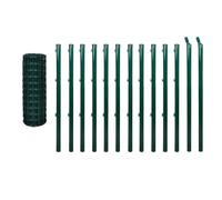 Ensemble de clôture Euro Acier 25 x 1,5 m Vert