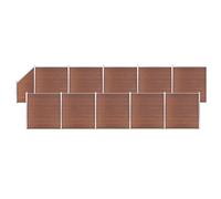 Ensemble de clôture WPC 10 Carré + 1 Incliné 1830x186 cm Marron