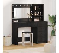 Ensemble de coiffeuse 2 pièces avec LED en bois d ingénierie noir