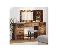 Vidaxl Ensemble De Coiffeuse 3 Pièces Avec Led En Bois Ancien En Bois D'ingénierie