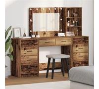 Vidaxl Ensemble De Coiffeuse 3 Pièces Avec Led En Bois Ancien En Bois D'ingénierie