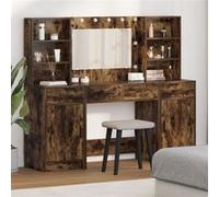 Ensemble de Coiffeuse 3 Pièces en Chêne Fumé en Bois d Ingénierie Chêne fumé