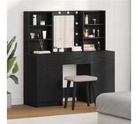 Ensemble de coiffeuse 3 pièces Noir en bois d ingénierie Noir G
