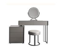 Ensemble de Coiffeuse Maquillage Gris Moderne, en Bois et Ardoise, Table Simple for Chambre à Coucher, Meuble d'appoint Table de Maquillage(Moyen)
