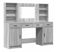 Ensemble de coiffeuse moderne - vidaXL - Sonoma gris - 78,5 x 41 x 135 cm - Bois d'ingénierie - Éclairage LED intégré