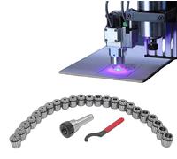Ensemble de collets, comprenant 23 collets, fabriqués en acier à ressort 65Mn, avec une précision de 0,02 mm, filetage de l'axe M16, plage de diamètre de 4 à 26 mm