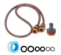 Ensemble de connexion de tuyau d'arrosage pour tuyau court de 1,5 m, ensemble de connexion de tuyau de 1,5 m avec connecteurs, connecteurs de robinet de jardin et adaptateur de raccords, petit tuyau