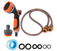 Ensemble de connexion de tuyau d'arrosage pour tuyau d'arrosage de 10 m, ensemble de connexion de tuyau avec pistolet pulvérisateur, connecteurs de robinet de jardin et adaptateur de raccords