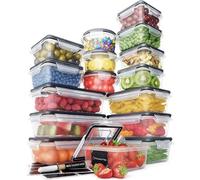 Ensemble de contenants de conservation des aliments Famanu - 16 boîtes en plastique hermétiques avec couvercles à clapet