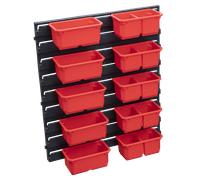 Qbrick System Container Set Nr. 3 Paroi d'atelier 39 x 35 cm avec 10 étagères pour PRO Organizer 100 Expert / 200 Expert / PRO Drawer 3
