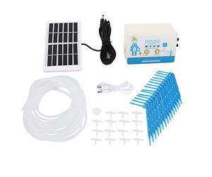 Ensemble de contrôleur d'irrigation Goutte à Goutte Automatique Intelligent Solaire Kit d'arrosage de minuterie d'eau de Jardin avec Deux Modes de Charge pour l' en Serre Matériau