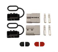 Ensemble de cosses de câble à courant élevé 120 A 600 V pour câbles onduleurs de batterie - Bornes de fil de cuivre étamé avec couvercle (gris)