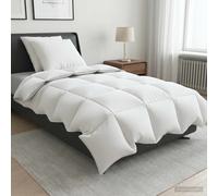 Ensemble de couette 90 % en duvet d’oie FULDA 3 pièces Blanc canard vidaXL vidaX