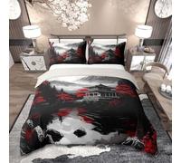 Ensemble de couette et taies d'oreiller japonais Ukiyo-e pour enfants