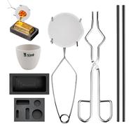 Ensemble de coulée et coulée - Ensemble creuset en graphite de 8 pièces | Creuset pour or argenté | Moule de coulée en métal | Acier inoxydable céramique 550 G pour lingots en aluminium fer
