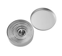 Ensemble de coupe-biscuits ronds en acier inoxydable, coupe-beignet, moules à anneaux, coupe-pâtisserie circulaire gradué de cuisine, ustensiles de cuisson, 11 pièces(11Pcs aluminum box)