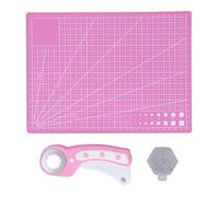 Ensemble de coupe-cercle rotatif de 45 mm avec tapis de découpe auto-guérissant A4, 5 lames interchangeables en acier inoxydable, kit de découpe textile ergonomique pour la