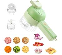 Ensemble de coupe-légumes électrique 4 en 1 avec brosse, ensemble de trancheuses, 4 In 1 Handheld Electric Vegetable Cutter