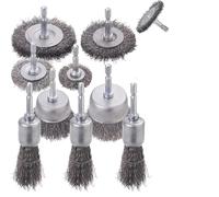 Ensemble de coupelles roue foret brosse métallique en acier au carbone | 3/10 pièces de nettoyage des métaux antirouille: acier au carbone serti 0.012, tige hexagonale de 1/4 de pouce(10pcs)