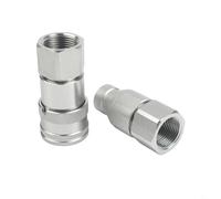 Ensemble de coupleurs rapides hydrauliques à face plate avec valve, acier au carbone et acier inoxydable, plaqué zinc blanc, pour NPT 1/4 3/8 1/2 3/4 1, raccord rapide NPT