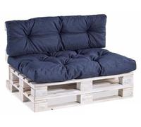 Ensemble de coussins de jardin Ibenzoa® : 120 x 80 cm et 120 x 40 cm, bleu foncé – Coussins pour assise et dossier, rembourrés avec une mousse de retouche en granulés PPI, revêtement résistant à l'usu