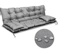 Ensemble de coussins de jardin pour banc, chaise, balançoire, patio, coussin décoratif imperméable, gris 120X60X50 cm