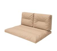 Ensemble de coussins de palette hydrofuges Flora 2 pièces - 118x79 cm coussin d'assise + 59x45 cm coussin de dossier - coussin de jardin pour palettes Europe, OEKO-TEX, couleur beige