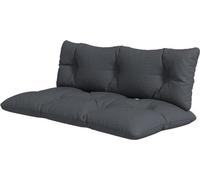 Ensemble de coussins d'extérieur - Coussins pour banc de jardin - Assise confortable - Motif à boutons - Dimensions : 120 x 60 x 15 cm - Teinte grise