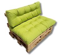 Ensemble de coussins et de matelas matelassés pour palettes de jardin, couleur Pomme verte