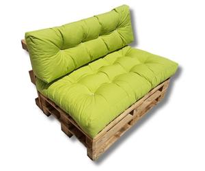 Ensemble de coussins et de matelas matelassés pour palettes de jardin, couleur Pomme verte