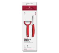Ensemble de couteau et éplucheur en Y SWISS CLASSIC, set de 2 pc, rouge, plastique, Victorinox