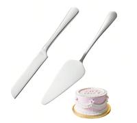 Ensemble de couteau et serveur à fromage et à pain en acier inoxydable pour pizza, gâteau, tarte et pain - Idéal pour les restaurants, les mariages, les fêtes et l'usage domestique Taille UniqueAcier 