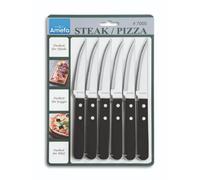 Amefa Couteau à steak Pizza Noir – lot de 6