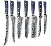 Ensemble de Couteaux de Cuisine Damassés YU-37421 - Bleu KP37421